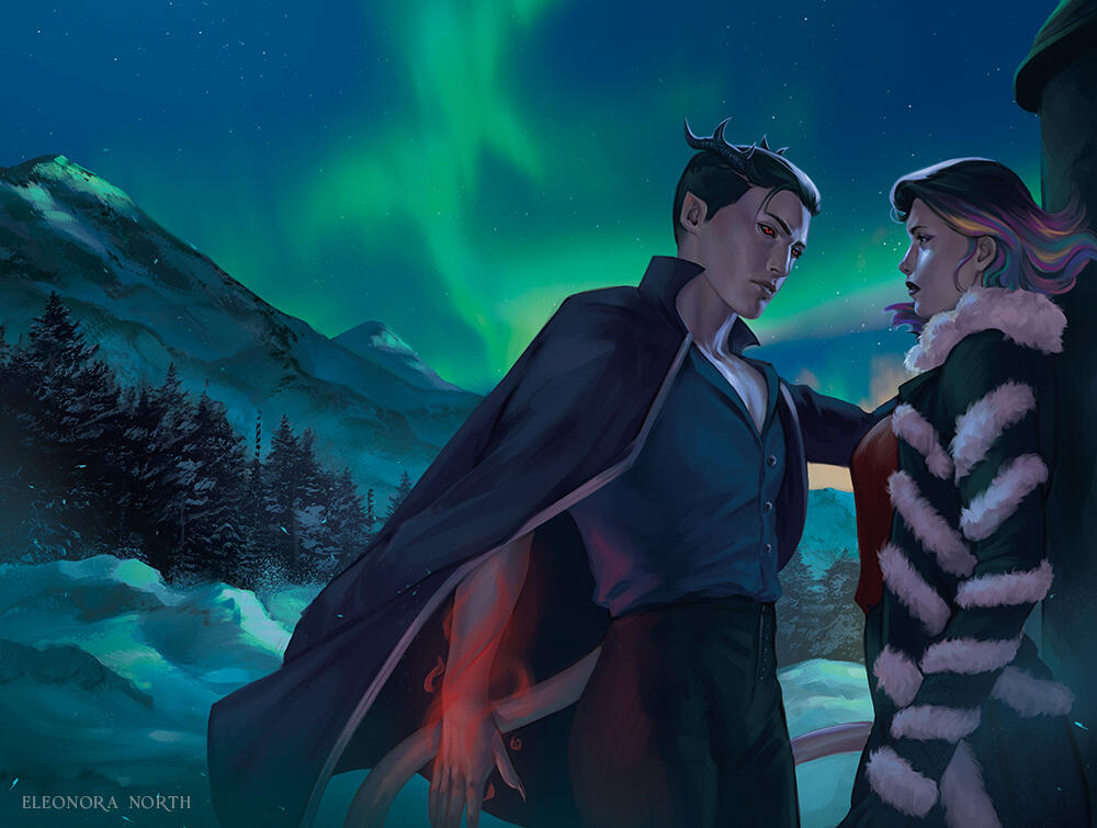 Endpaper for Illumicrate edition of Voidwalker by S.A. Maclean